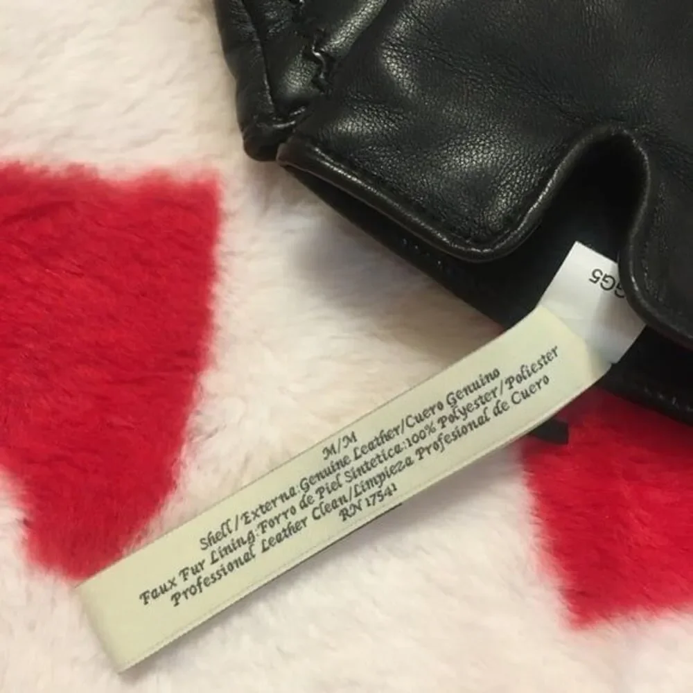 Fownes Brothers MEDIUM Black Leather Gloves 7.5 women’s